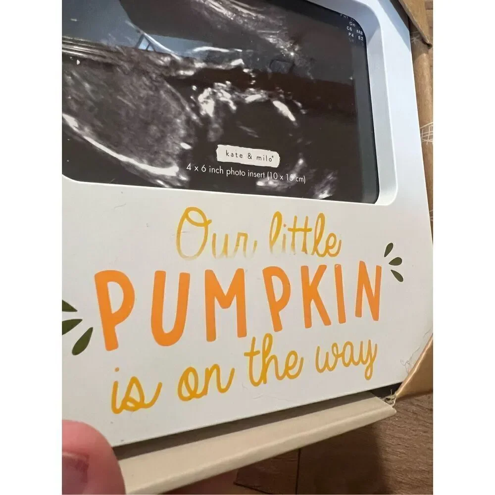 Kate & Milo Our Little Pumpkin Sonogram Frame (4x6 Photo)NEW